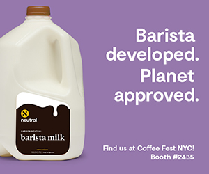 Neutral barista milk banner ad