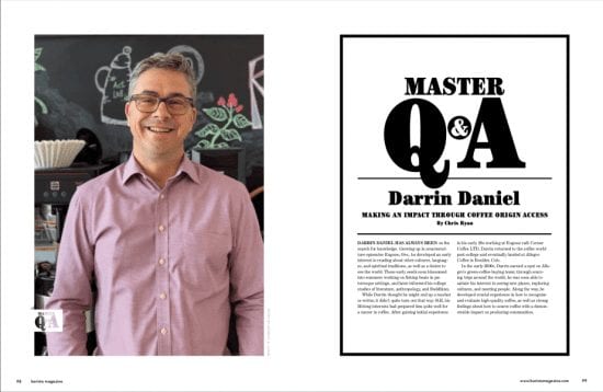 October + November 2019 issue of Barista Magazine Master Q&A Darrin Daniel