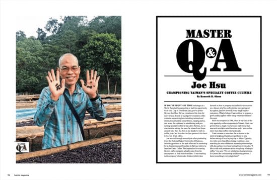 February + March 2020 issue of Barista Magazine Master Q+A Joe Hsu