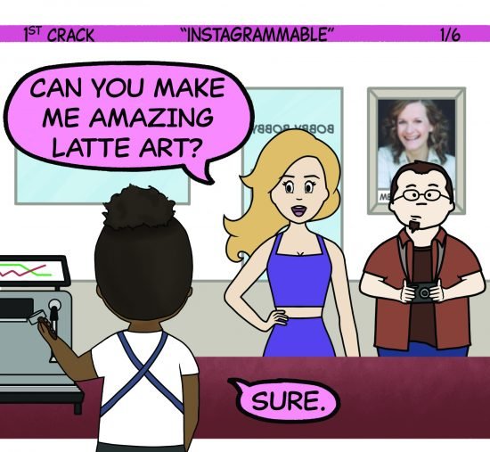 1st Crack: A Coffee Comic Strip Panel 1