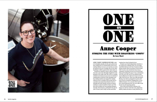One on One with Anne Cooper spread from the April + May 2021 issue