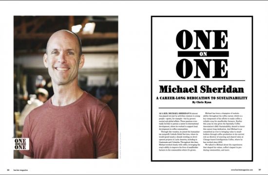 One on One Michael Sheridan opening spread from the June + July 2021 issue.
