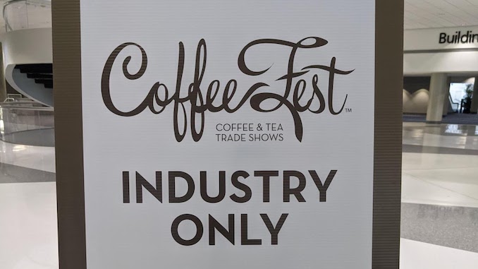 A sign that says Coffee Fest Industry Only.