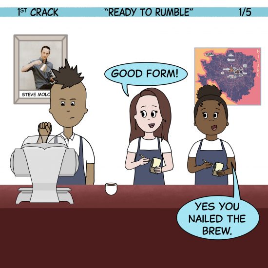 Primer cómic de Crack a Coffee para el fin de semana - 16 de octubre de 2021 Panel 1