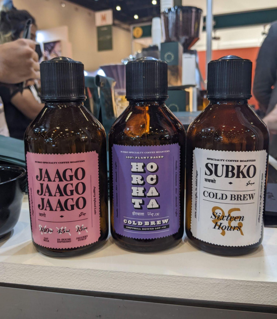 Bottled coffees from Subko Coffee Roasters at World of Coffee Dubai