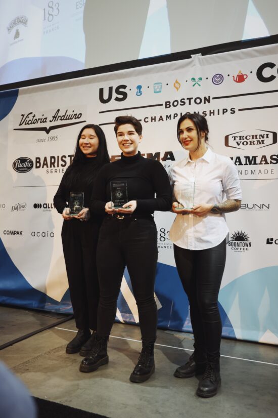Morgan Eckroth poses with other U.S. Barista Championship winners.