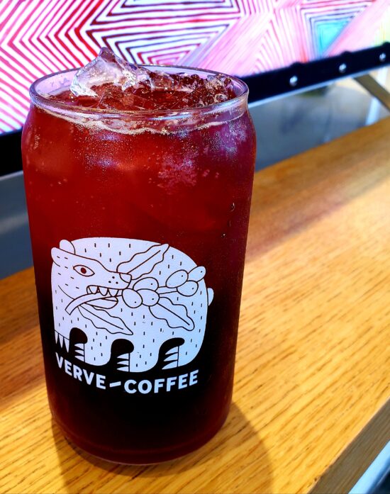 The Cascara Jamaica Spritzer summer drink at Verve Coffee in Santa Cruz, Calif.