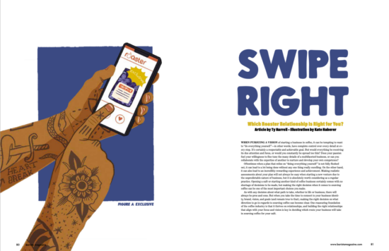 Swipe Right spread from the August + September 2022 issue of Barista Magazine.