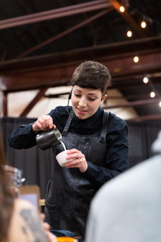 Sam Spillman competes at the United States Barista Championship at the U.S. Coffee Championship.