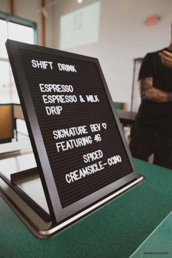 signage at a Shift Drink event by Counter Culture