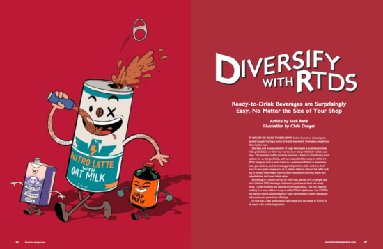 The Diversify with RTDs spread from the October + November 2022 issue of Barista Magazine.