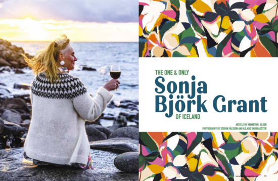 A abertura da capa de Sonja Björk Grant na edição de outubro + novembro de 2022 da Barista Magazine.