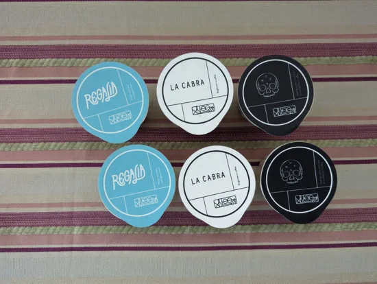 Six xPods: two from Onyx (black), two from La Cabra (white), and two from Regalia (blue), all different roasters. 