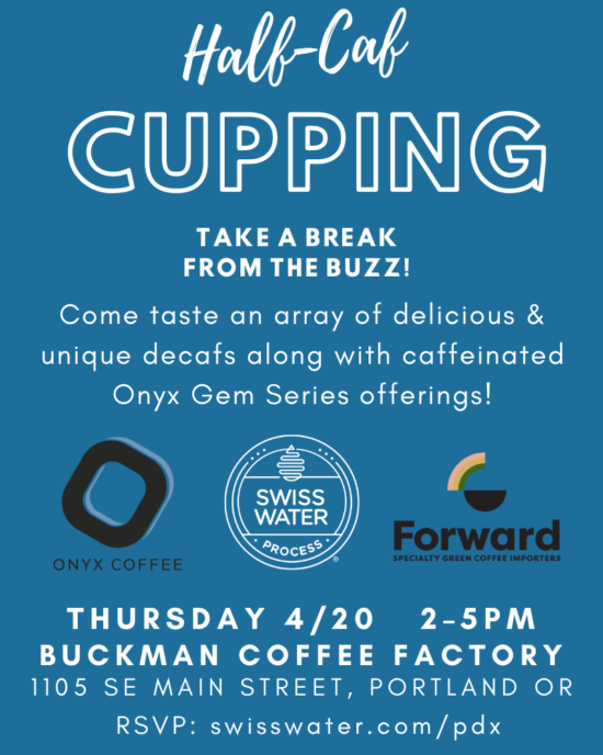 HalfCaf cupping poster.