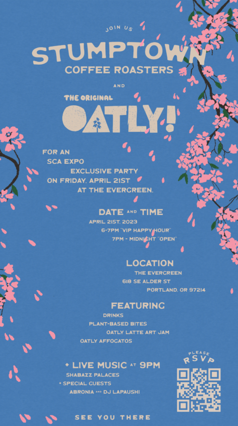 Stumptown and Oatly party poster.