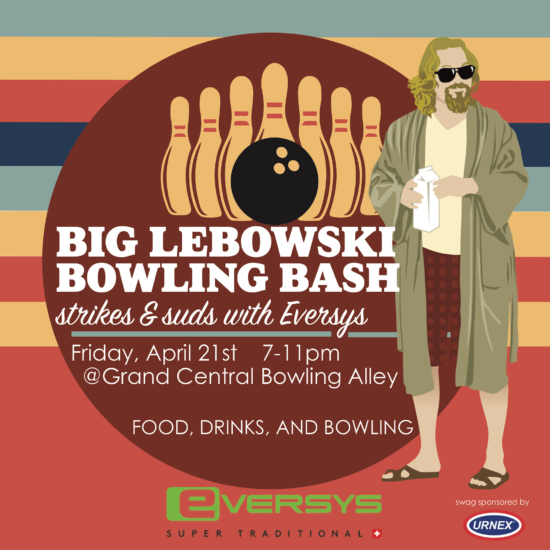 Eversys Big Lebowski Expo party poster.