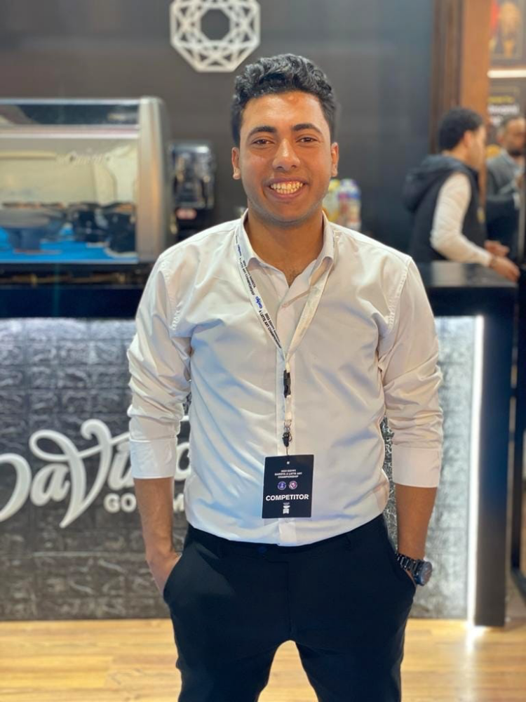 Mostafa Mamdouh poses at a trade show.