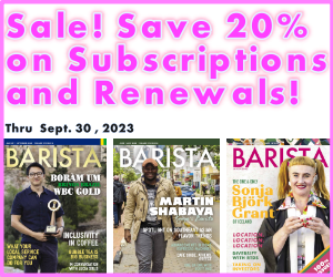 Barista Magazine subscribe 20% off ad