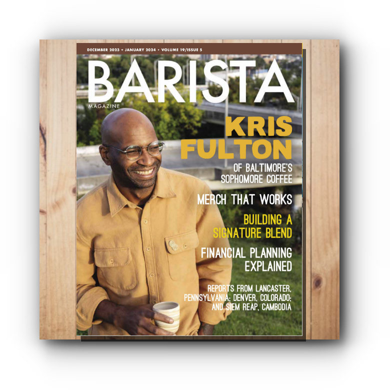 Cover image of December 2023 + January 2024 issue of Barista Magazine.