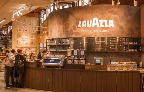 A Lavazza café interior.