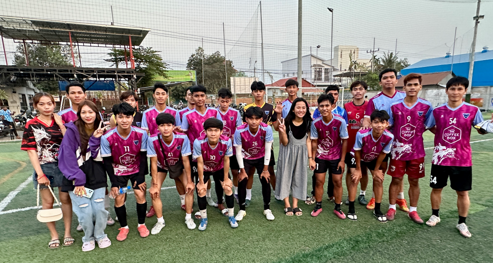 Students at SPOON also have a soccer team and pose in their soccer uniforms.