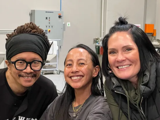Lem Butler, Bronwen Serna and Heather Perry all former U.S. Barista Champions side by side at the 2024 U.S. Coffee Championships.