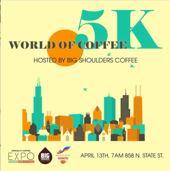 World of Coffee 5K poster for SCA Expo 2024 Parties & Events