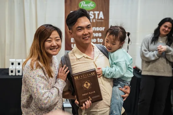 Frank with his wife and daughter.