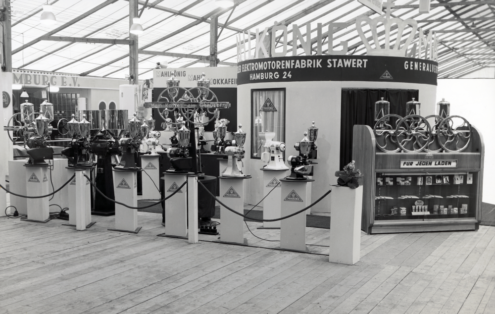 The Mahlkönig stand at a coffee show in the 1960s.