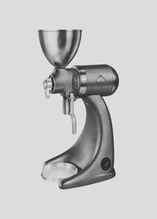 An original Type EK23 grinder in black and white.