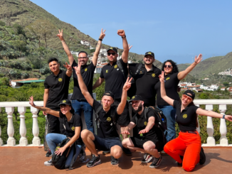 Contestants at the Bartender & Barista Challenge pose as a group in the Canary Islands.