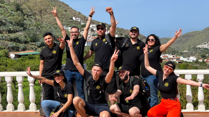 Contestants at the Bartender & Barista Challenge pose as a group in the Canary Islands.